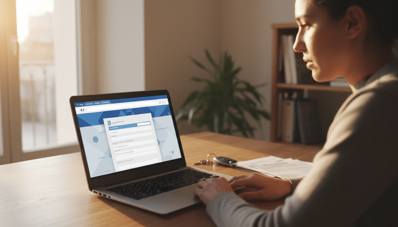 Personne remplissant un formulaire en ligne sur impots.gouv.fr