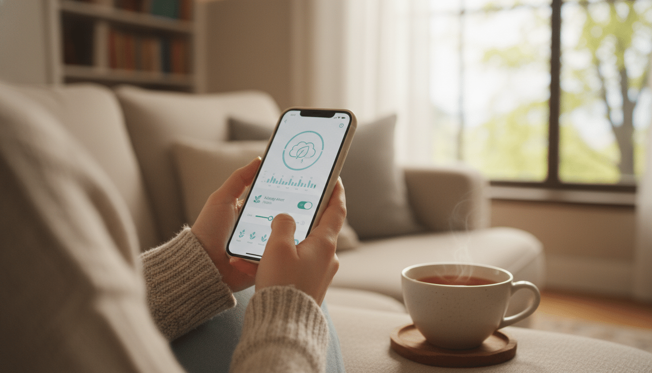 Paramétrage des alertes pollen sur un téléphone portable