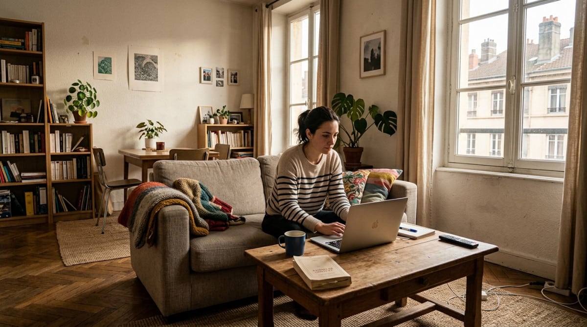 Appartement T2 modeste à Saint-Étienne avec relevé bancaire