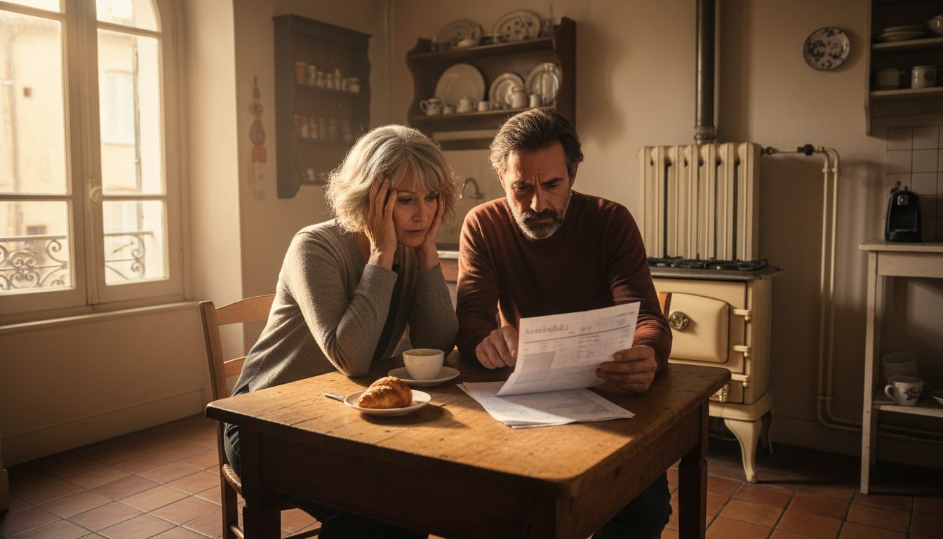 Couple français inquiet devant sa facture de gaz