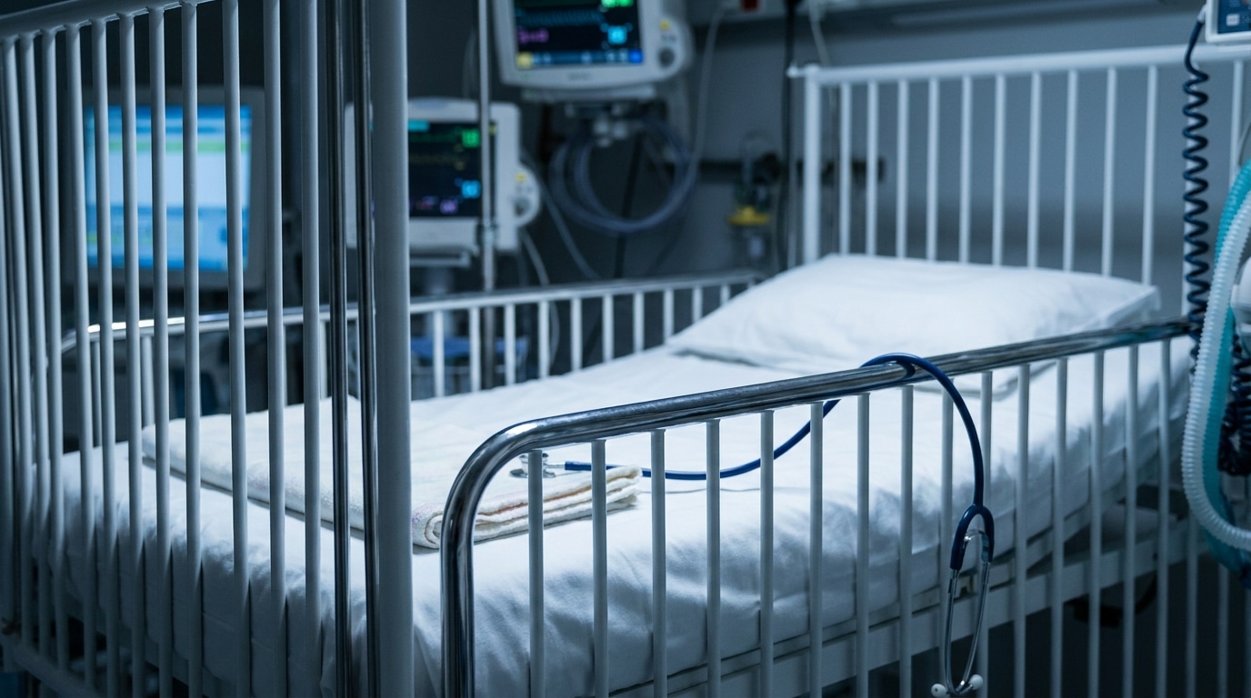 Berceau vide dans une unité de soins intensifs pédiatriques
