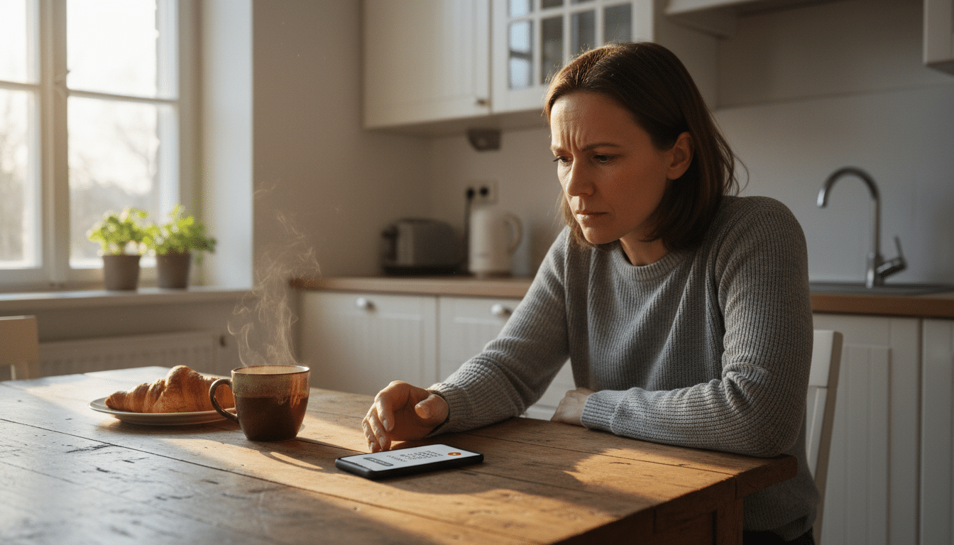 Smartphone sonnant avec un numéro inconnu sur une table