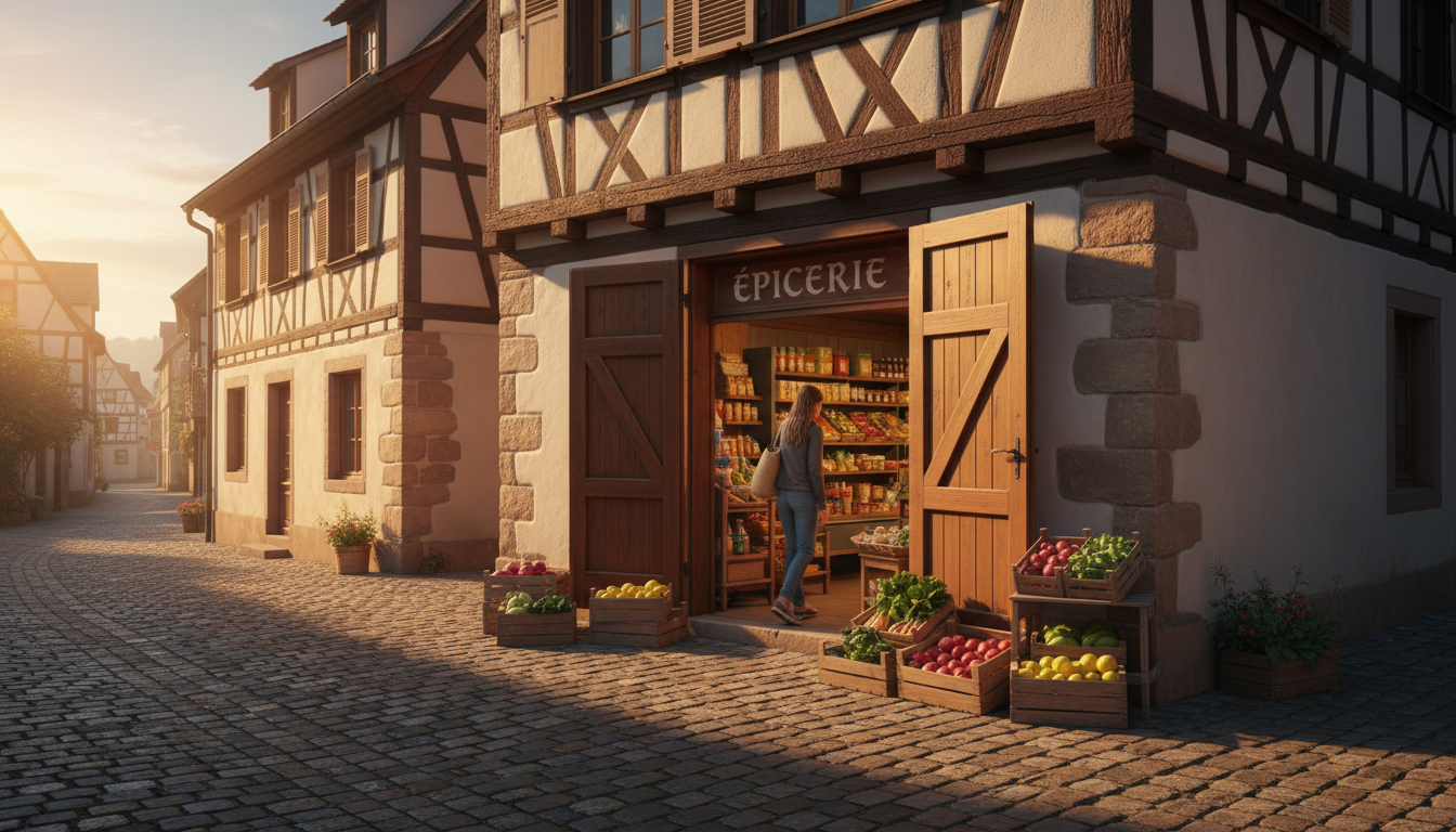 Petite épicerie ouverte le matin d'un jour férié