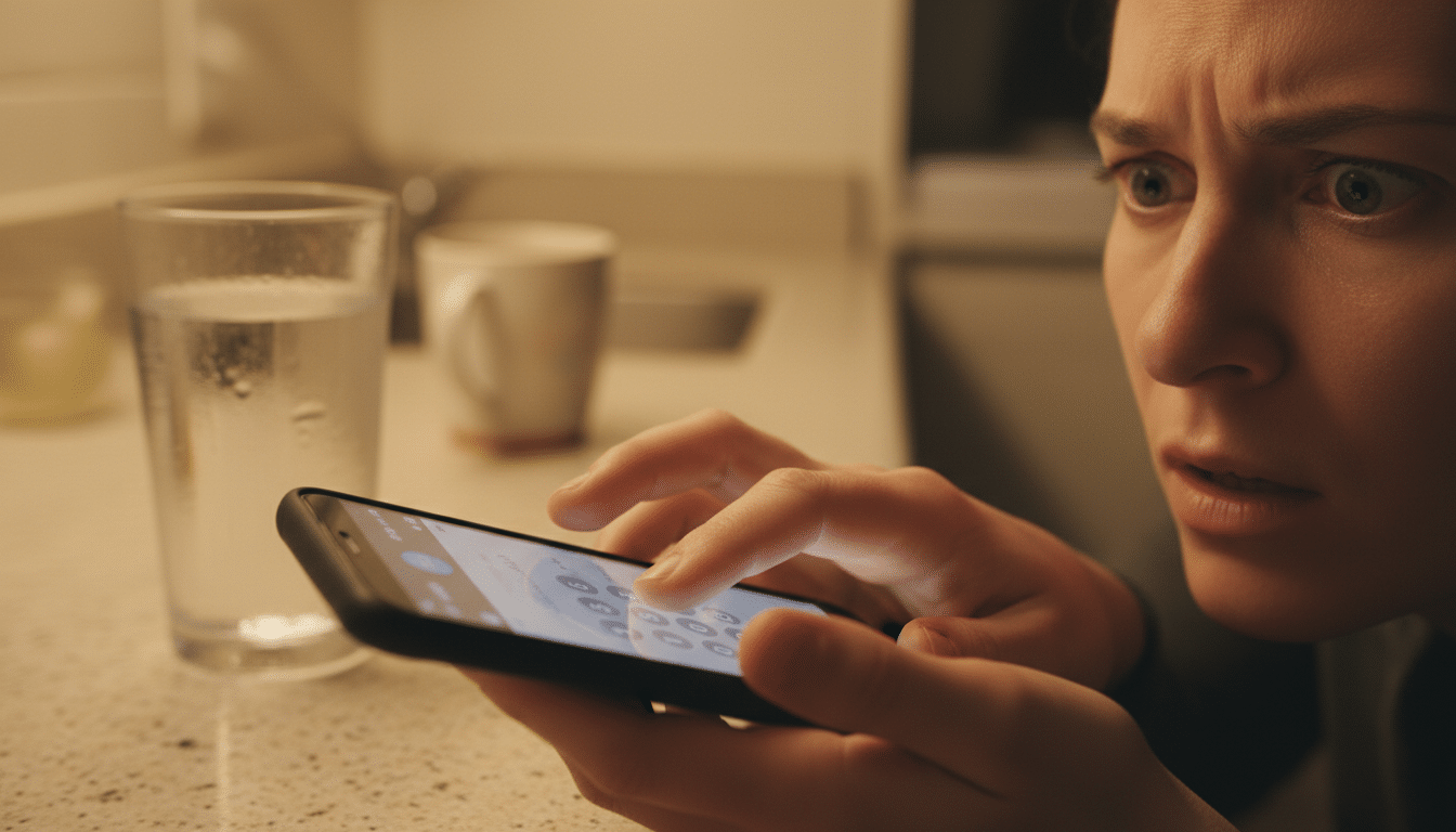 Main composant le 15 sur un smartphone en urgence