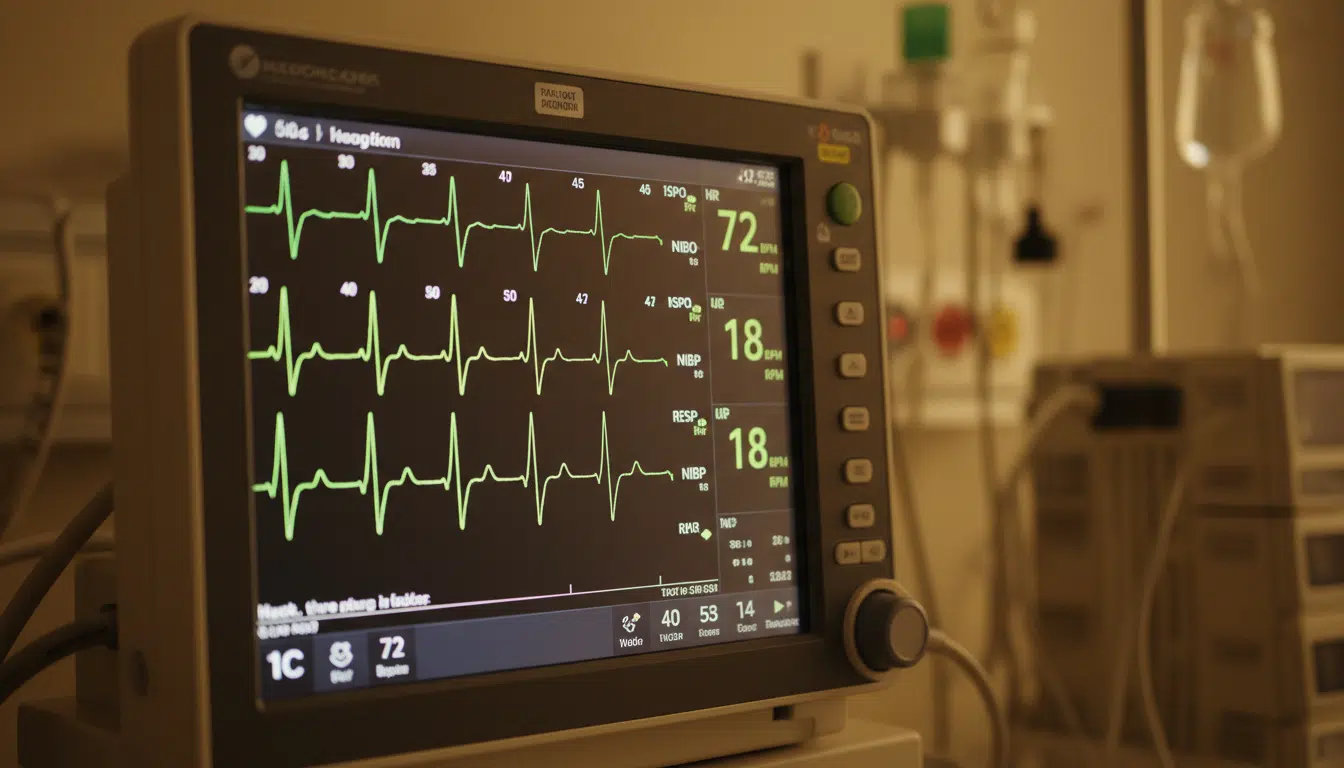 Moniteur de soins intensifs en service de réanimation