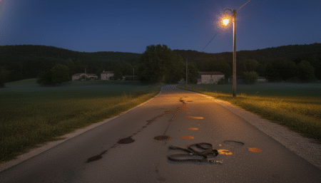 Traces de sang sur une route de nuit à Cornillon-Confoux