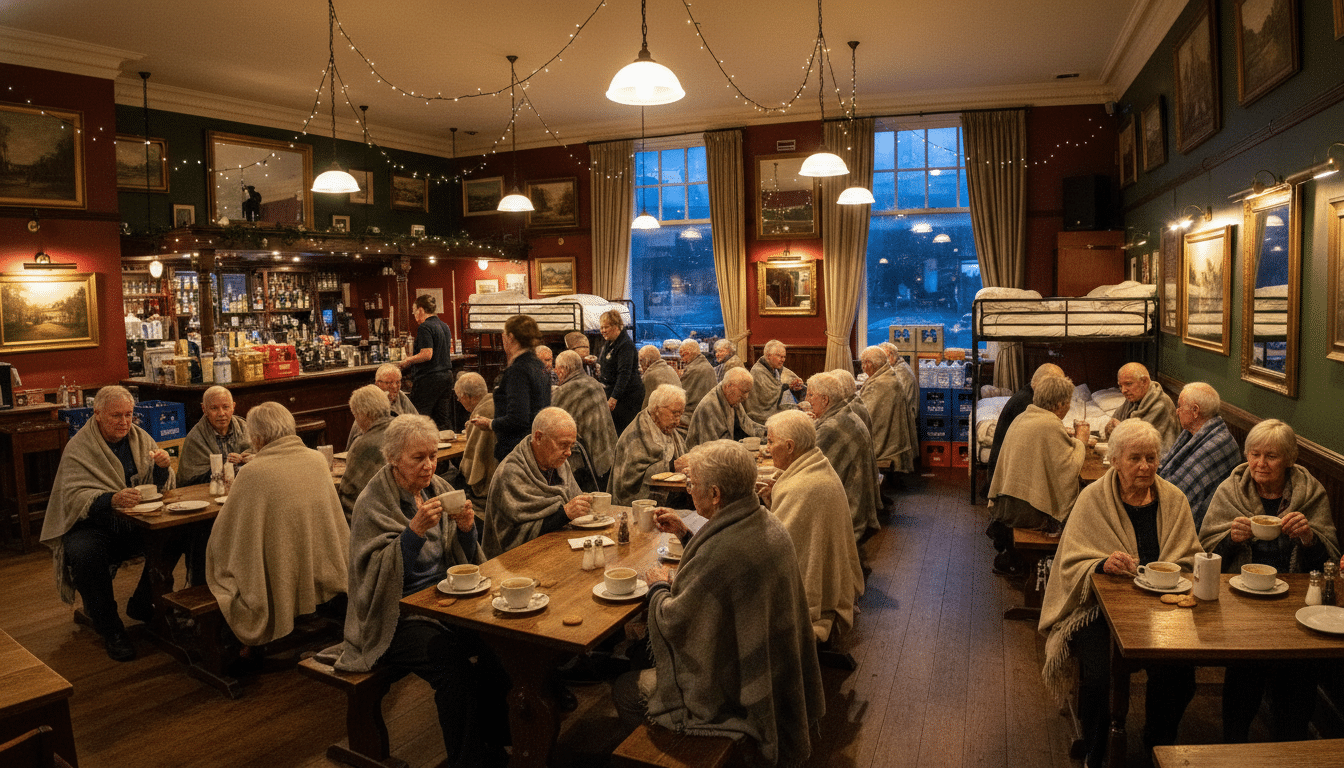 Pub Harvester transformé en centre d'accueil pour les résidents évacués