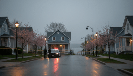 Maison familiale à Brockville avec ruban de police