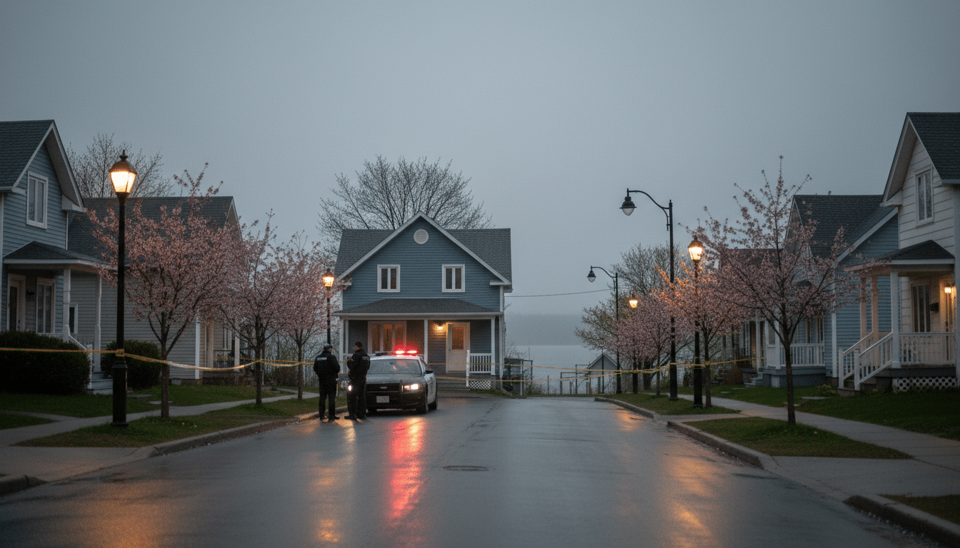Maison familiale à Brockville avec ruban de police