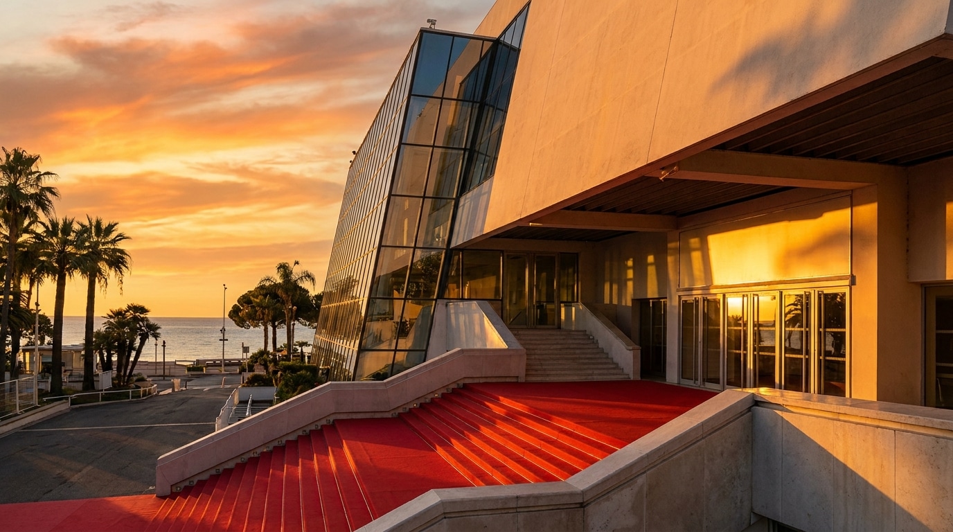 Palais des Festivals de Cannes au coucher du soleil