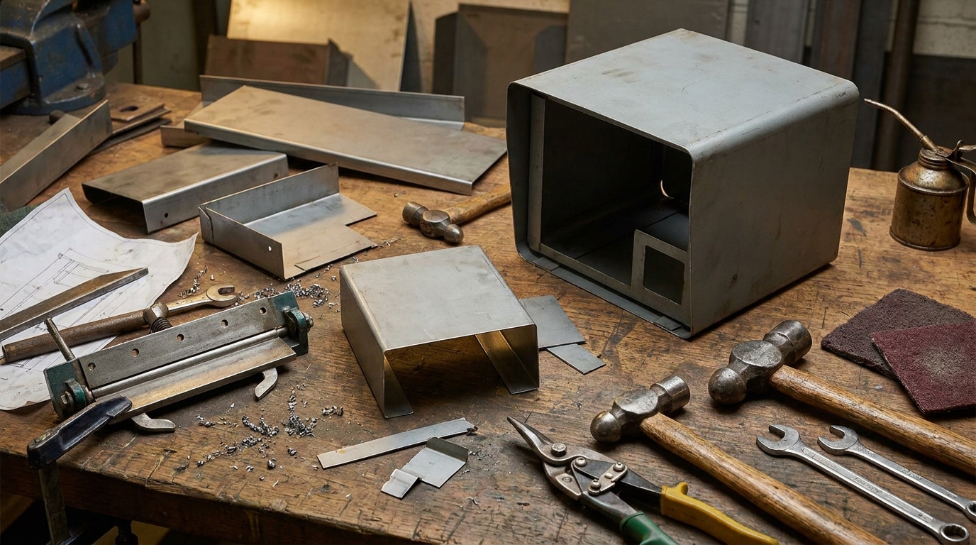 Atelier de fabrication avec pièces métalliques pour boîtier radar