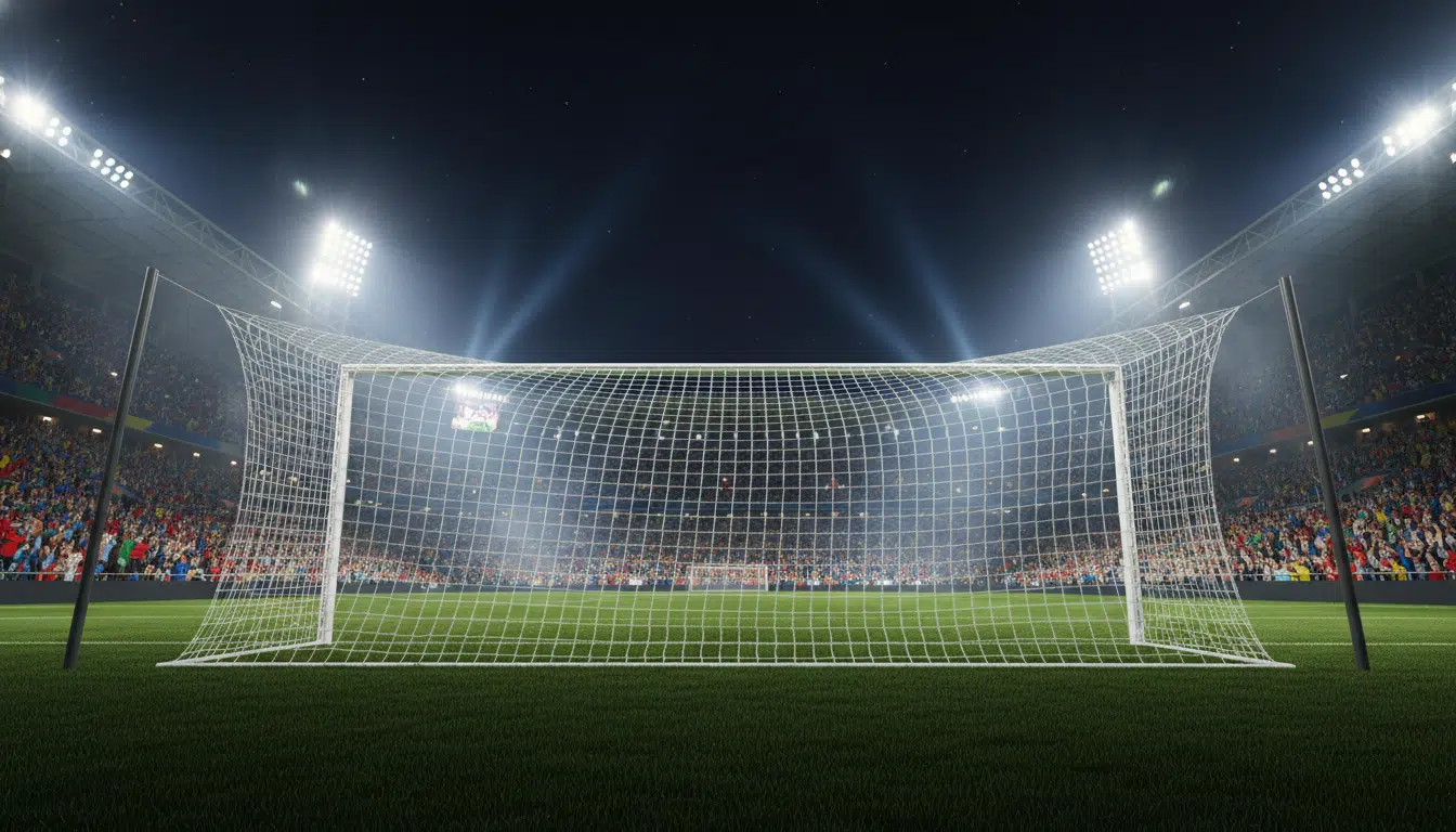 But de la tête spectaculaire dans un stade bondé à Rome