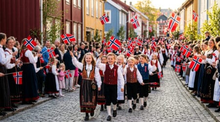 Célébration de la fête nationale norvégienne le 17 mai