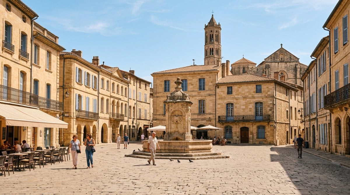 Centre-ville d'une commune du sud de la France