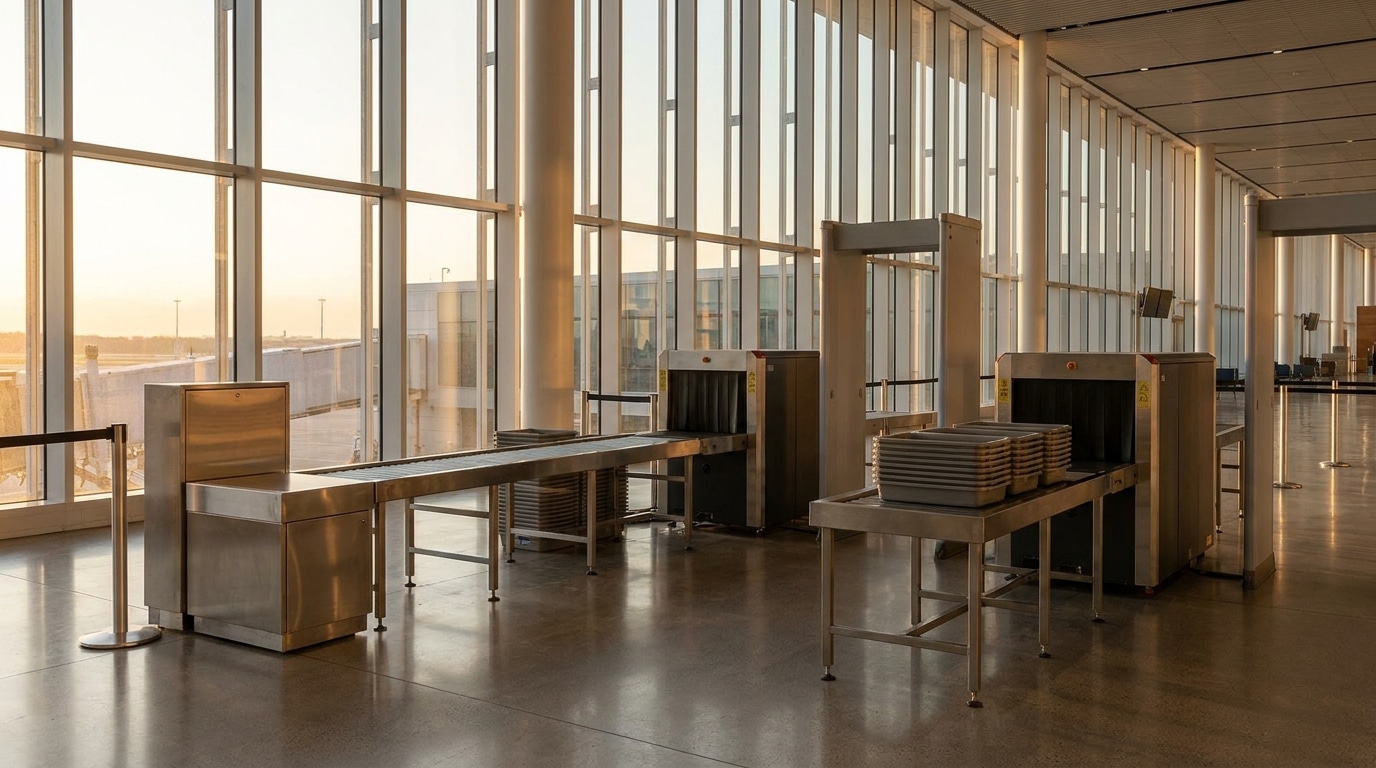 File de contrôle de sécurité vide dans un terminal