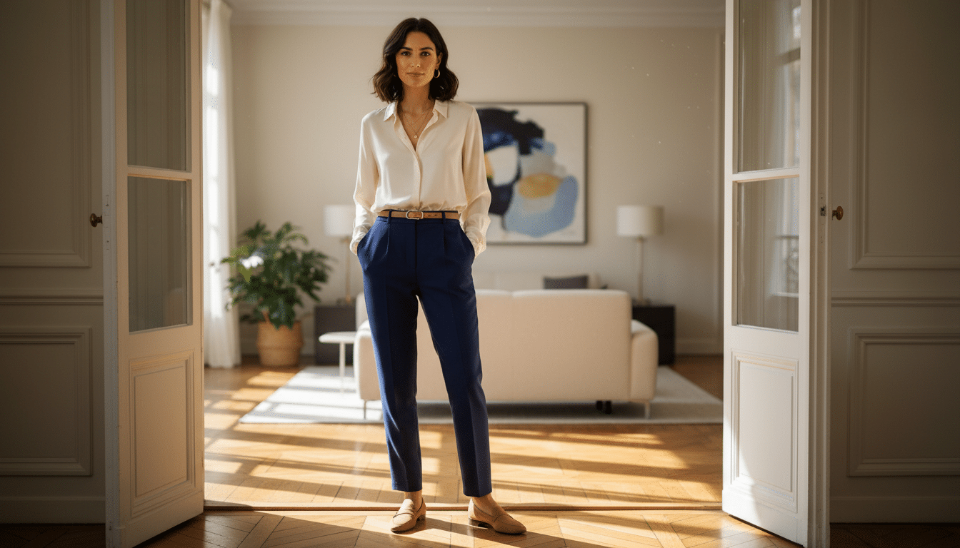 Femme élégante dans une lumière dorée parisienne
