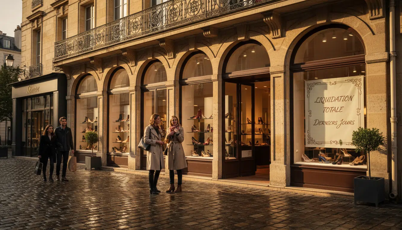 Vitrine d'une boutique Minelli avant sa fermeture définitive