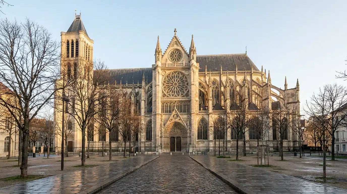 Façade gothique de la basilique de Saint-Denis