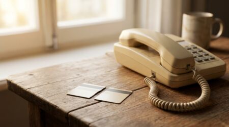 Carte bancaire découpée en deux sur une table en bois