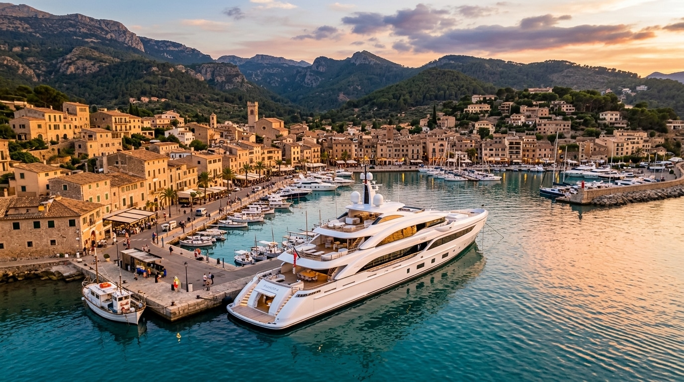 Le yacht Venus conçu par Steve Jobs dans un port méditerranéen