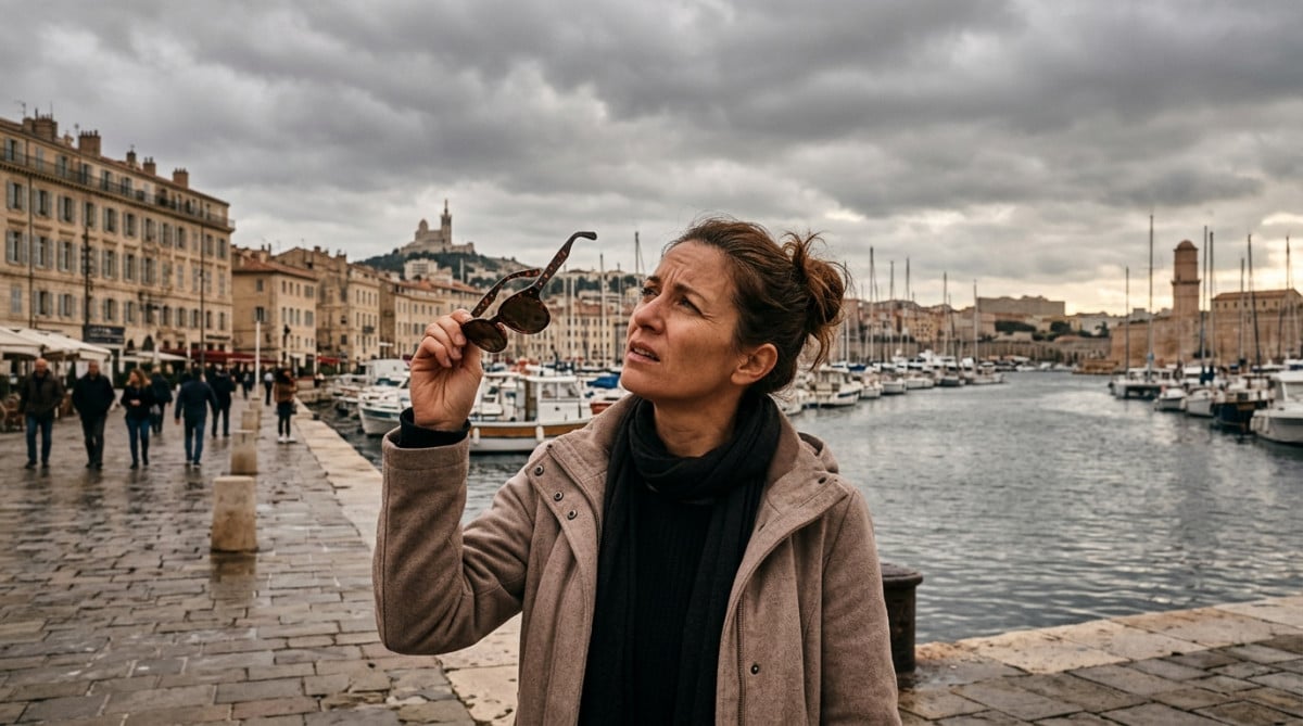 Ciel couvert inhabituel sur le Vieux-Port de Marseille en mai