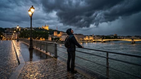 Ciel orageux au-dessus de Lyon un samedi de mai