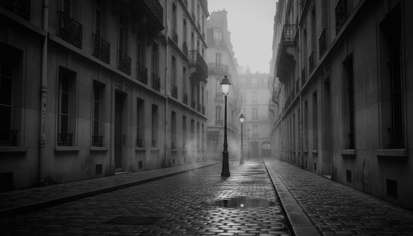 Ambiance cinéma français des années 1950 à Paris
