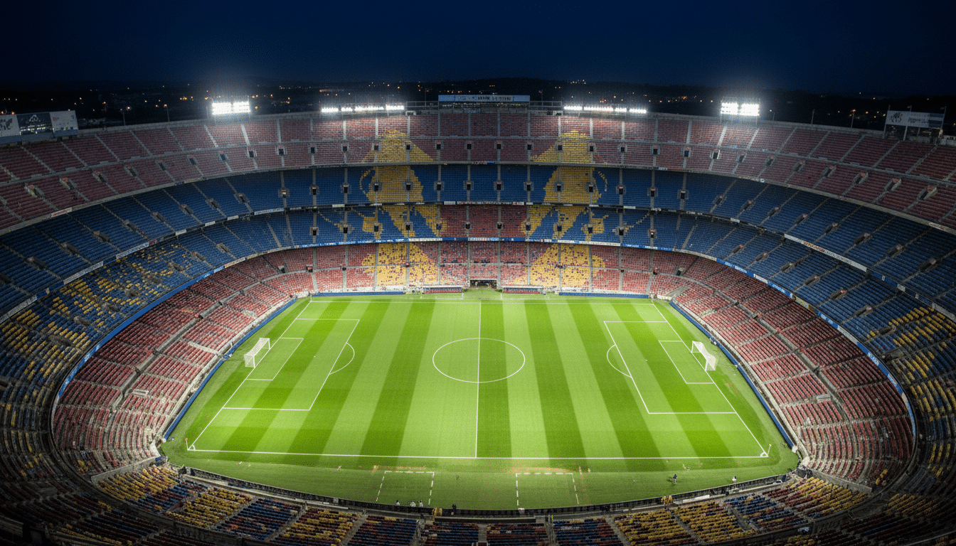 Vue du Camp Nou avant le Clasico Barça-Real Madrid
