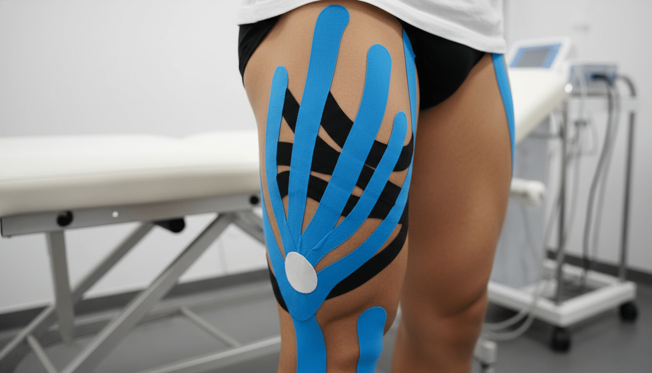Examen médical de la cuisse d'un footballeur — blessure aux semi-tendineux