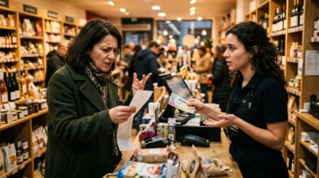 Client mécontent recevant un avoir au lieu d'un remboursement en magasin