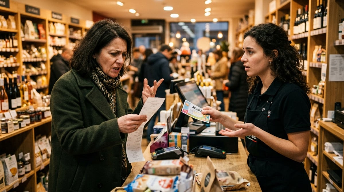 Client mécontent recevant un avoir au lieu d'un remboursement en magasin