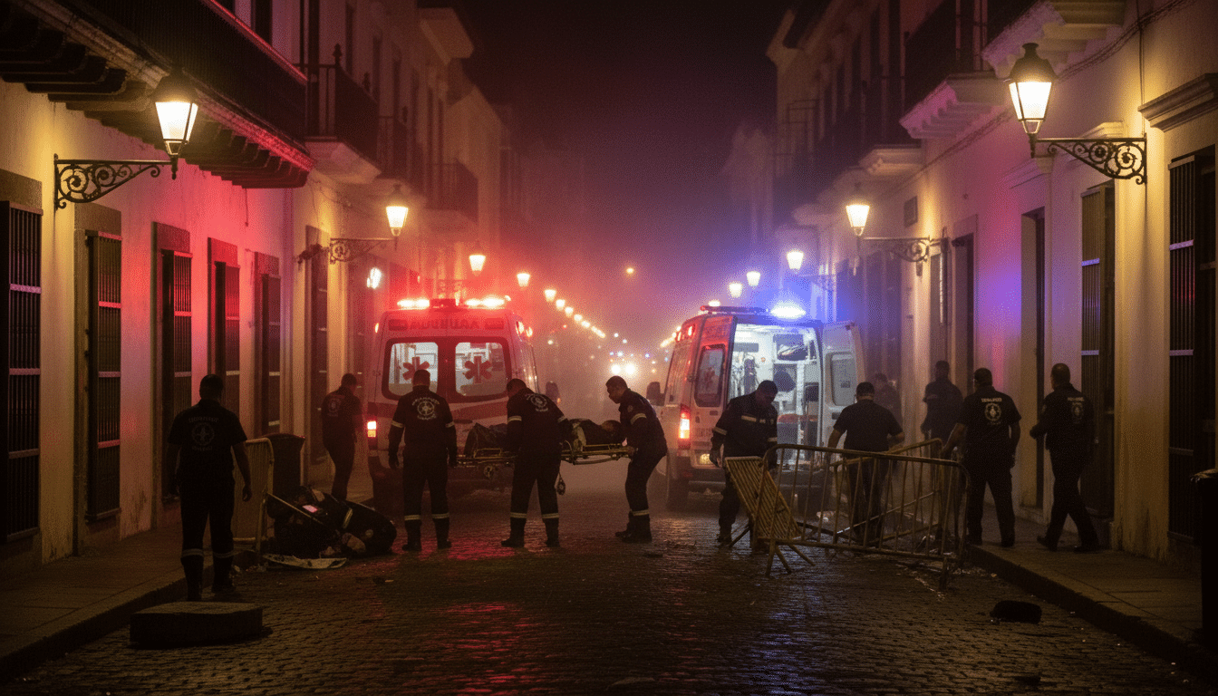 Secours et ambulances après l'accident à Popayán
