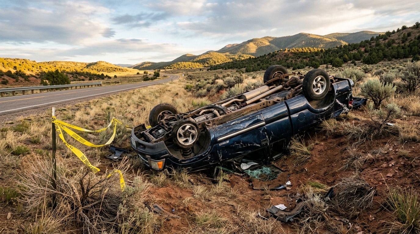 Camionnette accidentée dans un fossé au Colorado
