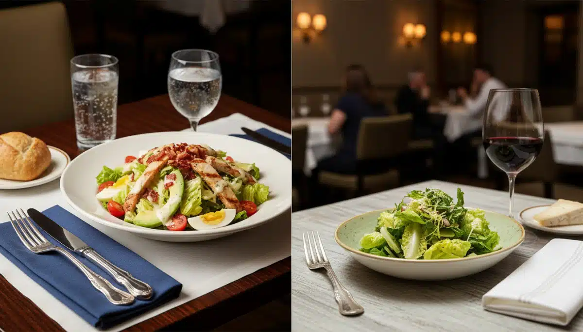 Comparaison salade entrée américaine et salade fin de repas française
