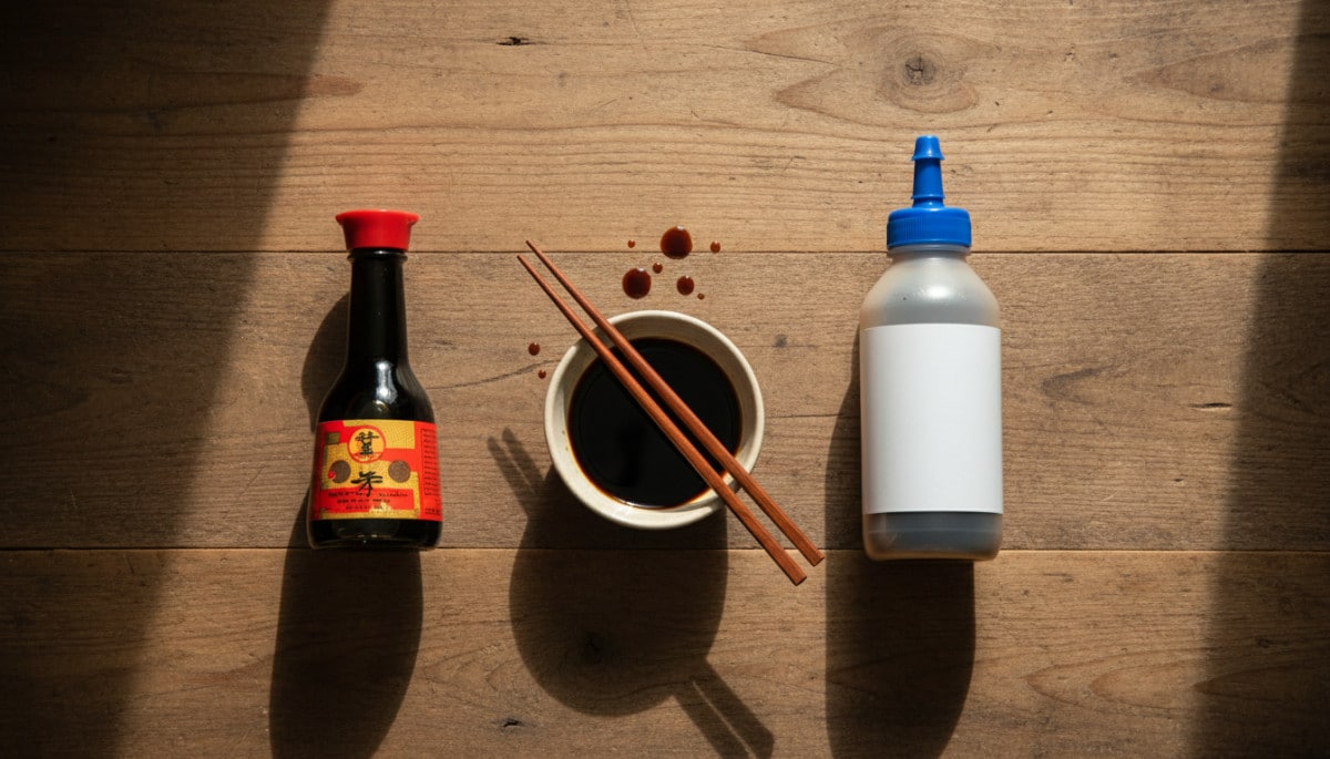 Comparaison sauce soja Kikkoman et marque distributeur