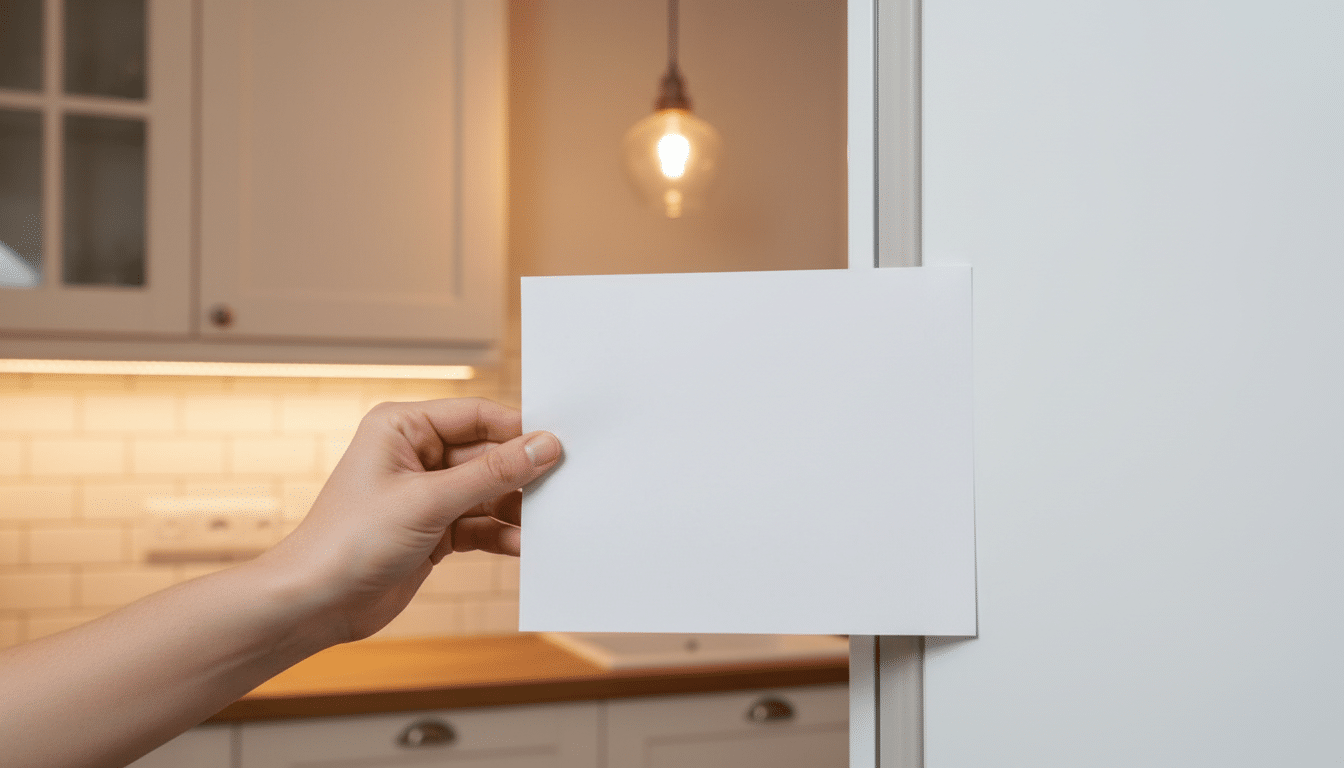 Test du joint de frigo avec une feuille de papier