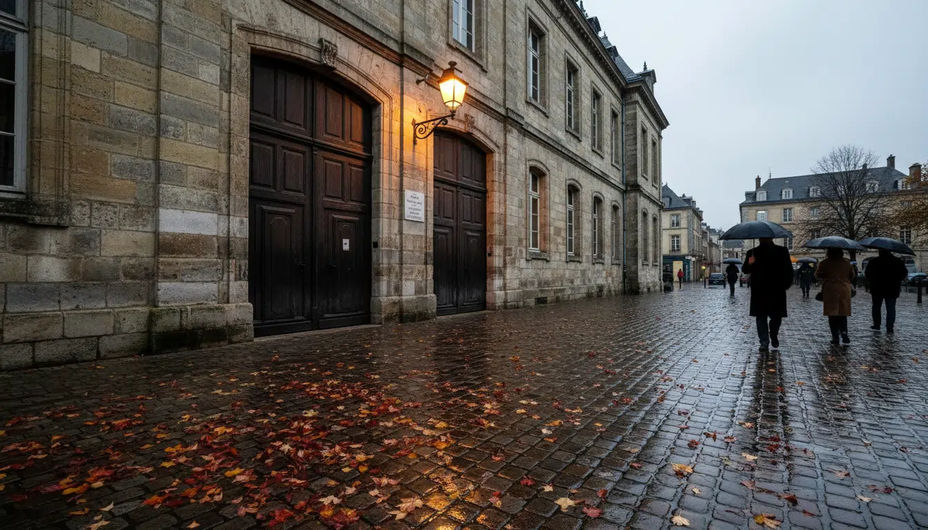 Façade du tribunal de Rennes en automne