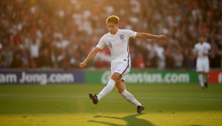 David Beckham en action sur un terrain de football