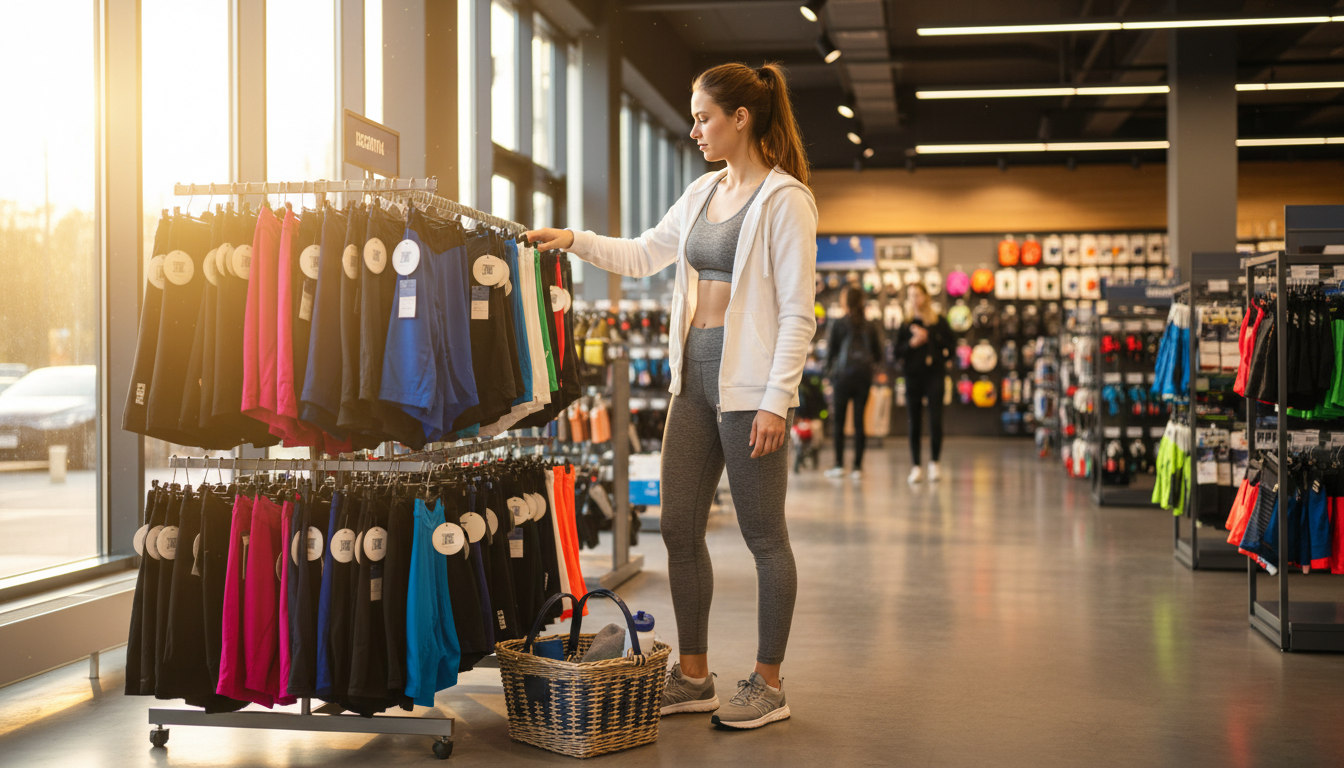 Rayon cuissards vélo dans un magasin Decathlon
