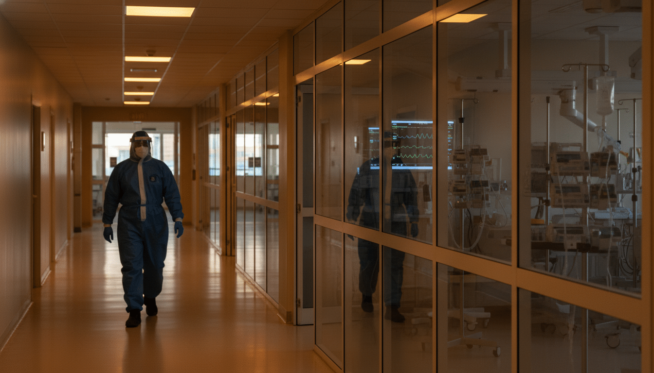 Couloir de soins intensifs dans un hôpital de Johannesburg