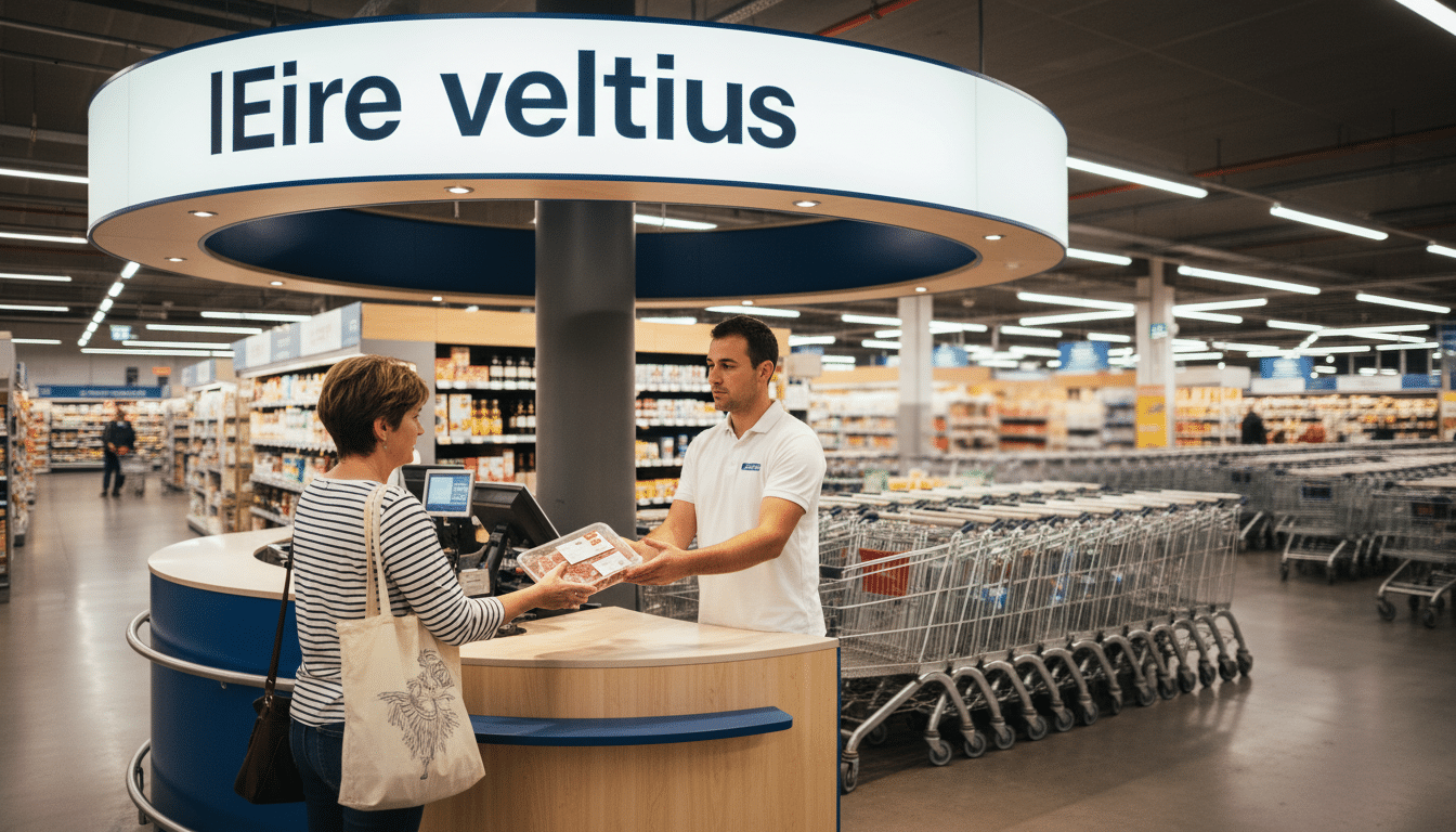 Retour d'un produit rappelé à l'accueil d'un supermarché