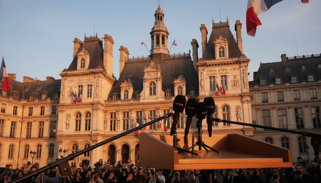 Conférence de presse à la mairie de Paris sur le périscolaire