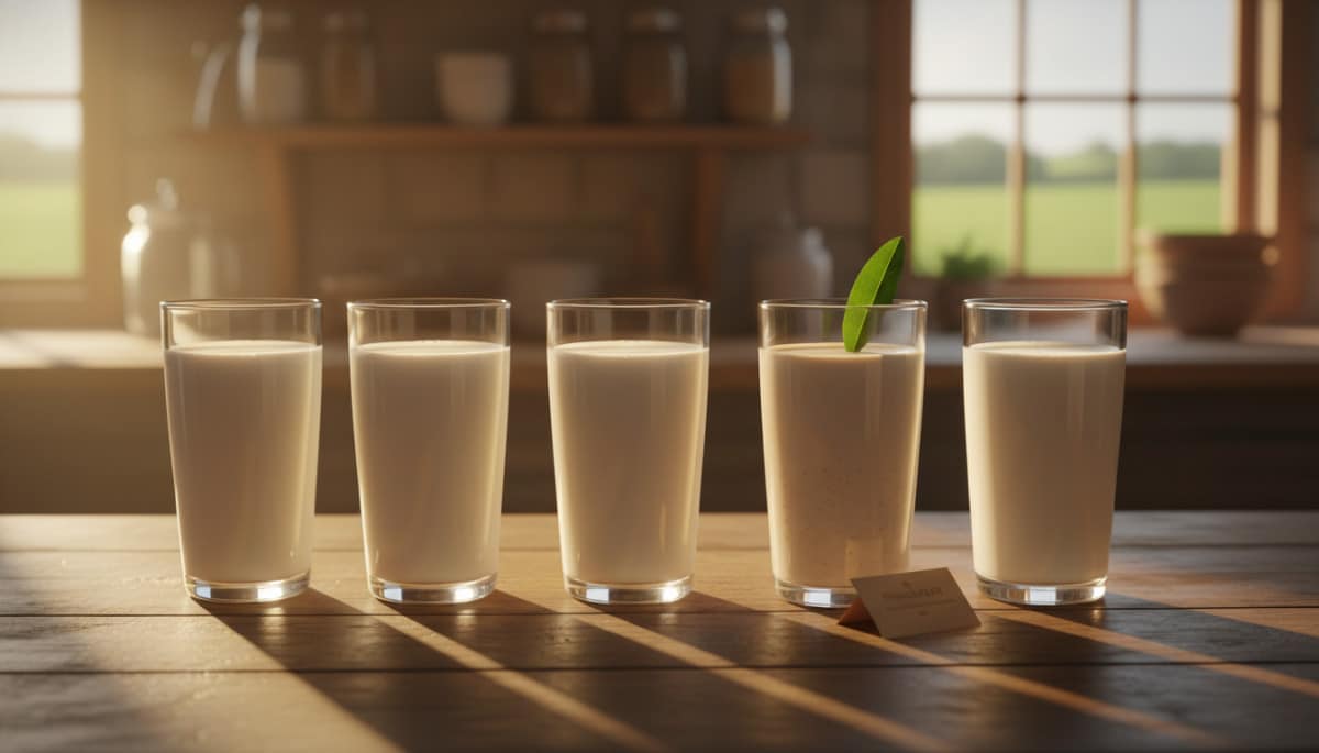 Editorial press photograph illustrating: 1 verre de lait sur 6 n'a jamais touché une vache : le chif
