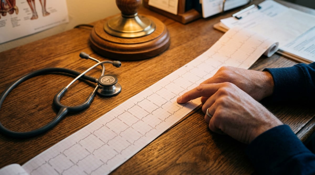 Électrocardiogramme montrant un rythme cardiaque normal
