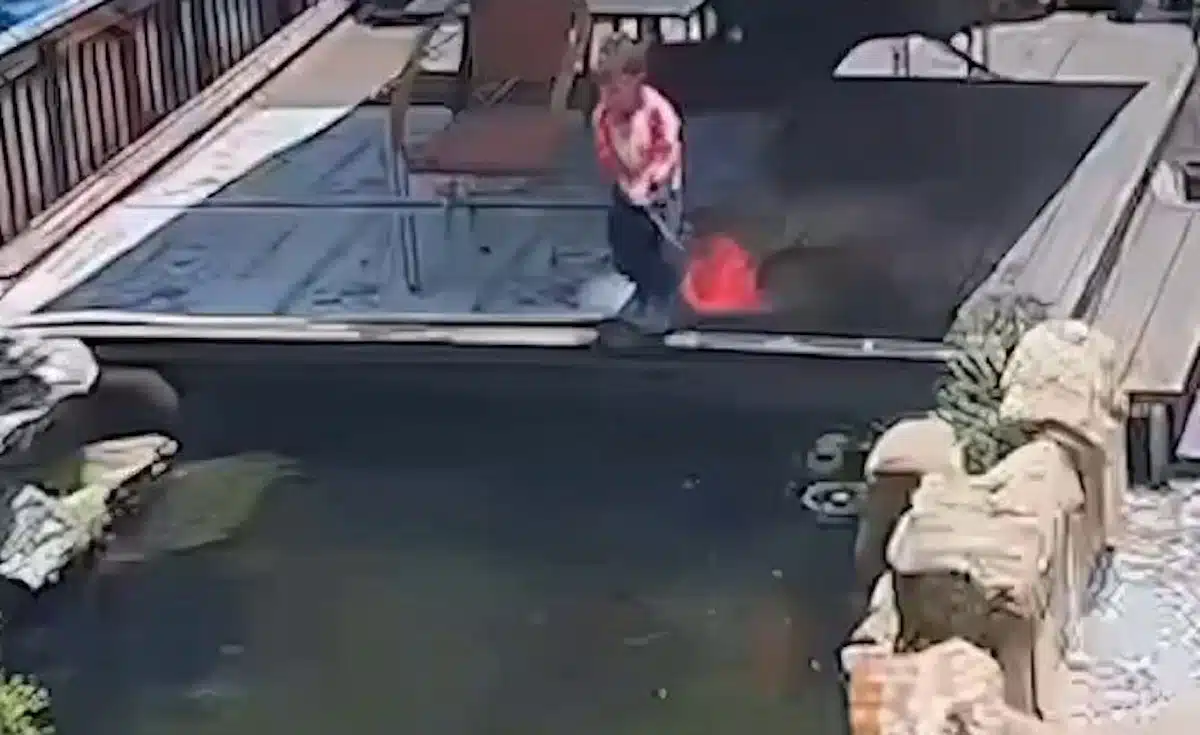 enfant tombe accdentellement piscine voisin sauve