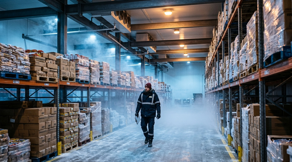 Entrepôt frigorifique de stockage de produits surgelés