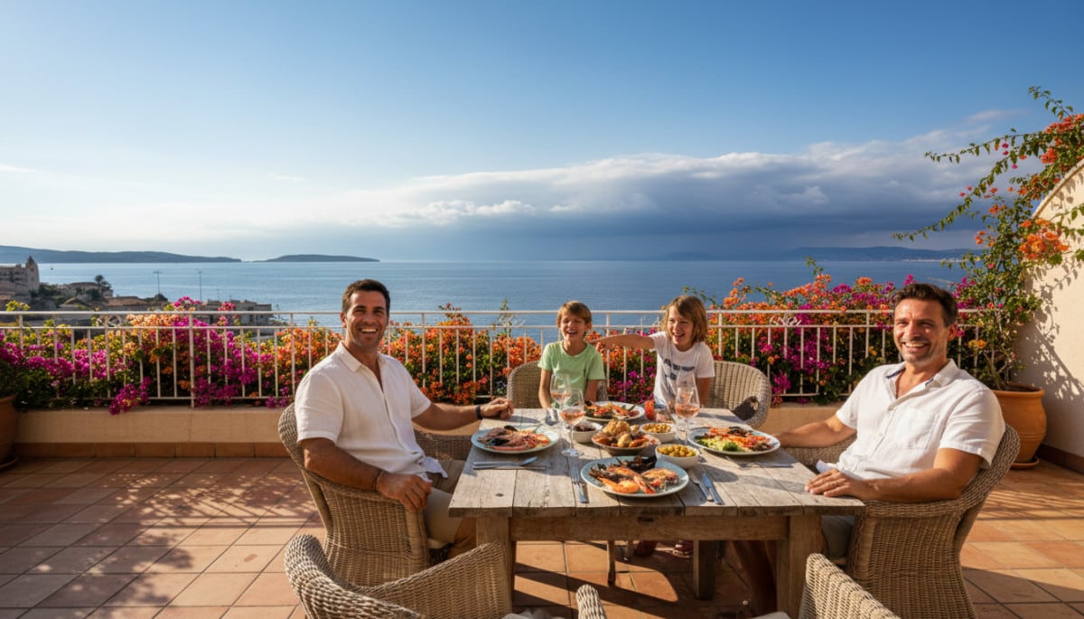 Famille profitant du soleil à Marseille avant la dégradation