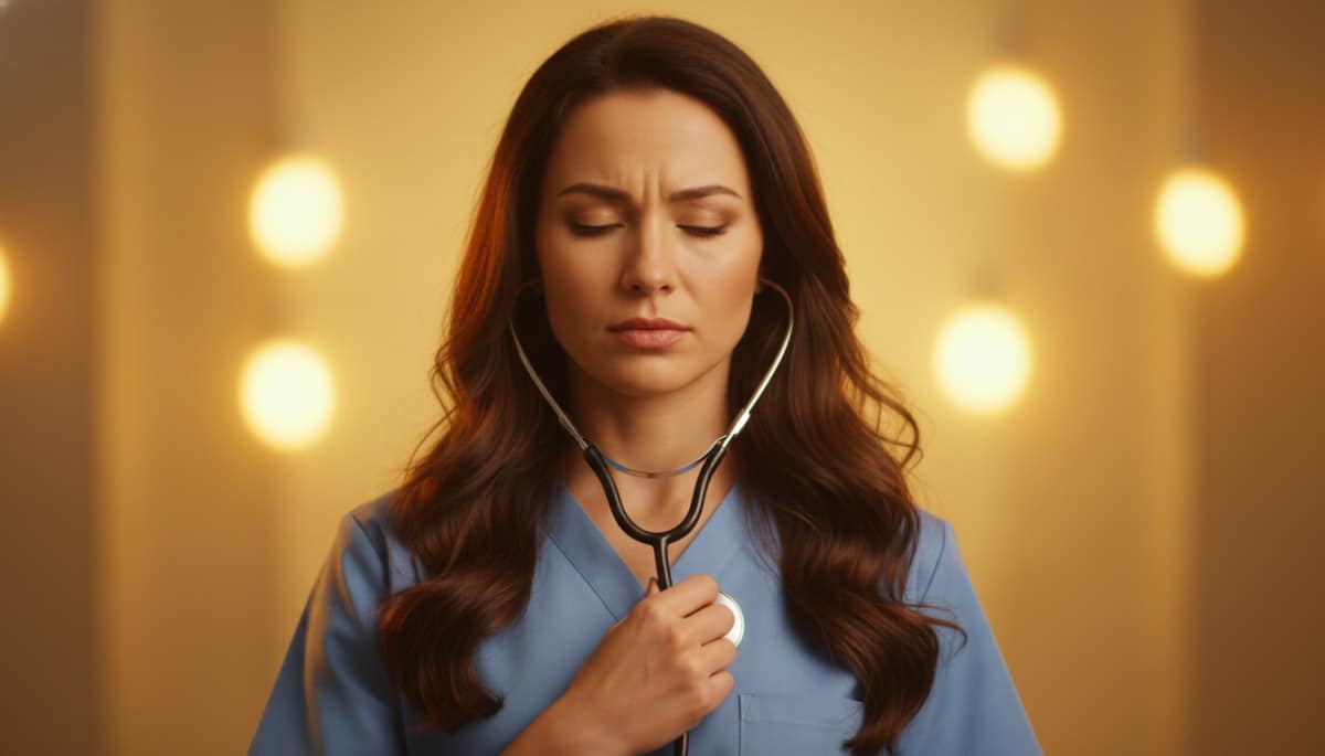 femme écoutant son cœur avec stéthoscope