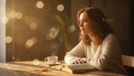 Femme pensive perdue dans ses souvenirs