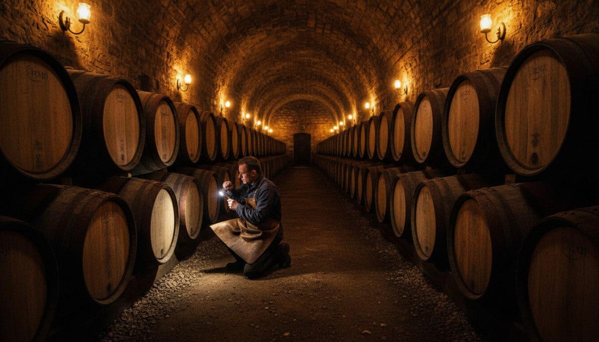 Fûts de chêne dans une distillerie de whisky écossaise